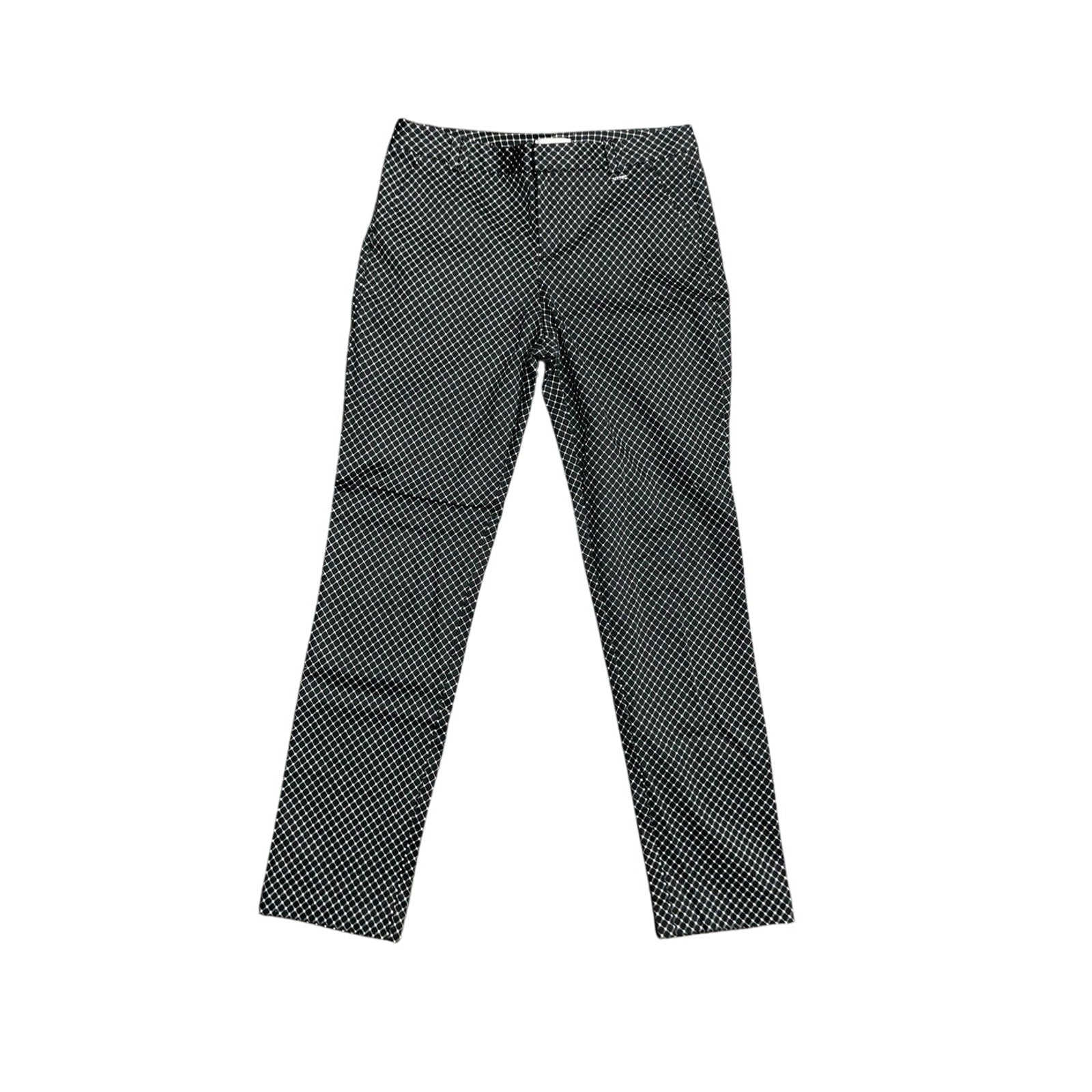 Calvin Klein Women Dress Pants Geometric Print Stretch Slim Leg Trousers Size 8