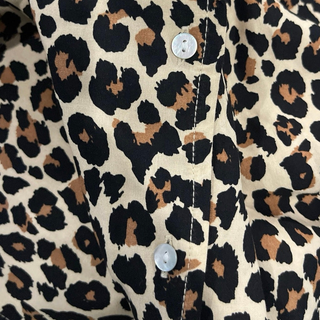 Brixton Animal Print Short Sleeve Button Up Boxy Camp Shirt SZ Large Relaxed Fit