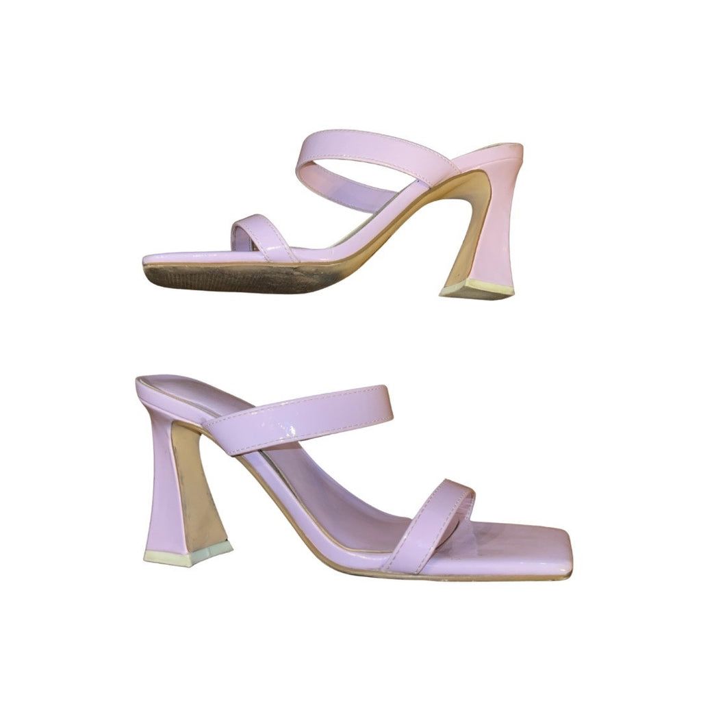 Nine West Dilene Women Dress Sandal Purple Heel Size 7 Y2K Chunky Heel 90s
