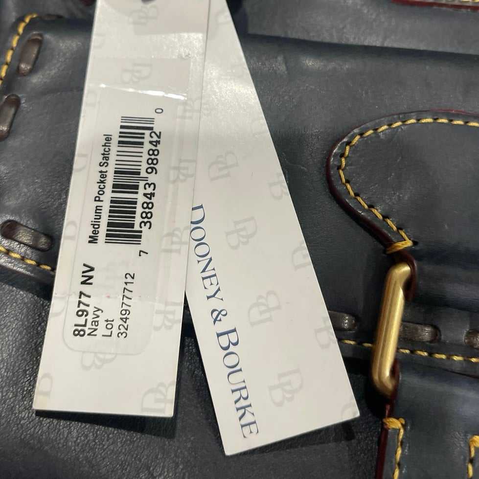 Dooney & Bourke Navy Blue Florentine Medium Pocket Satchel Handbag NWT