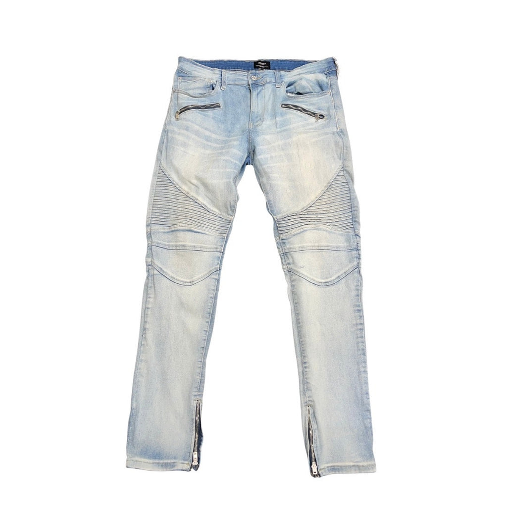 Forever 21 Men's Skinny Jeans Denim Pants Size 36 Distressed Moto Inspired