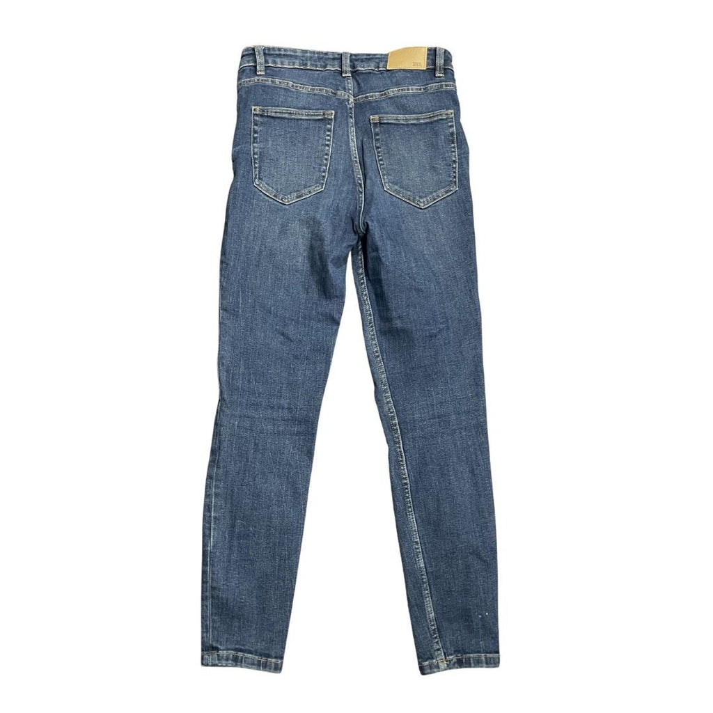 Zara Mid High Rise Slim Fit Denim Jeans Size 8 Classic Indigo Streetwear Chic