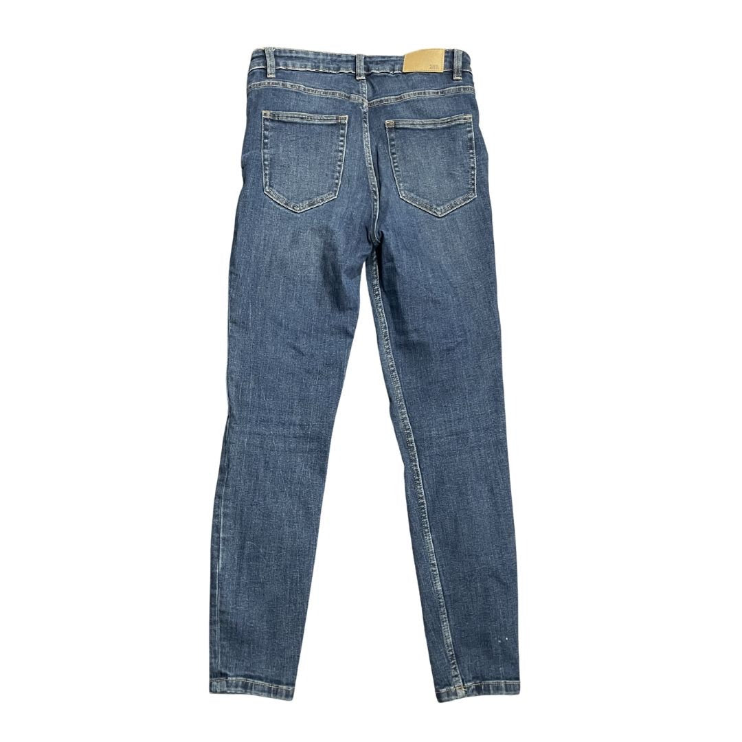 Zara Mid High Rise Slim Fit Denim Jeans Size 8 Classic Indigo Streetwear Chic