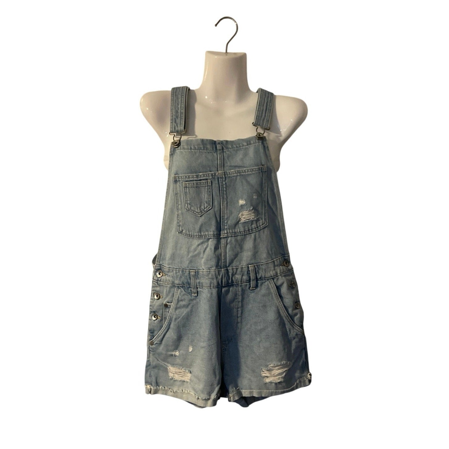 Denim Jeans Distressed Shortalls Overalls SZ 4 Shorts Casual Streetwear 90s Y2K