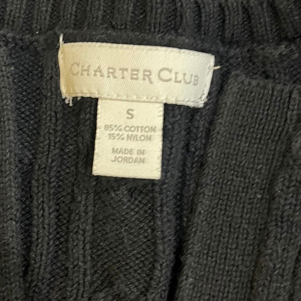 Charter Club Cable Knit Pullover Sweater Size Small Fall Winter Cotton Preppy