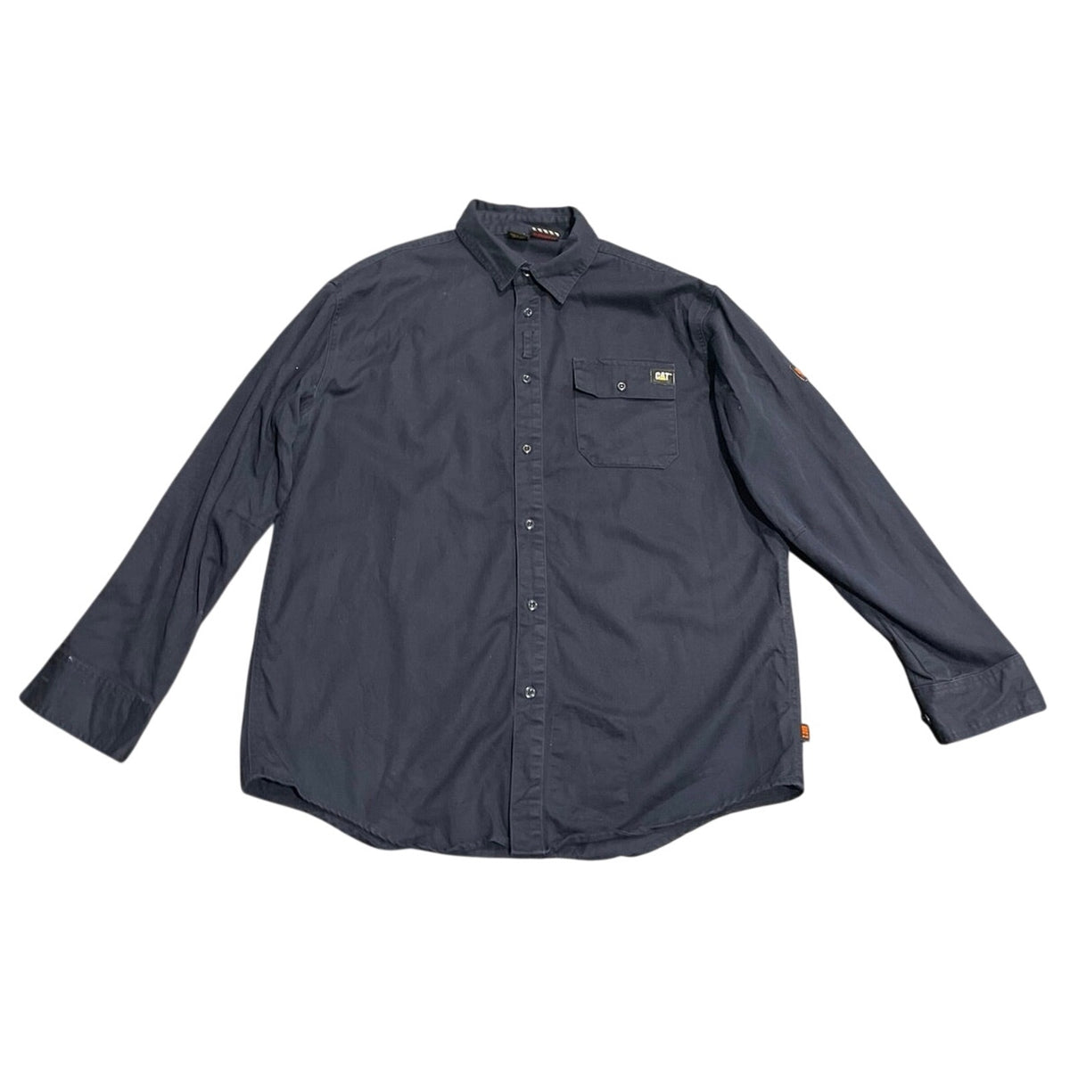 Caterpillar CAT Flame Resistant Button up Long Sleeve Work Shirt SZ XL Utility