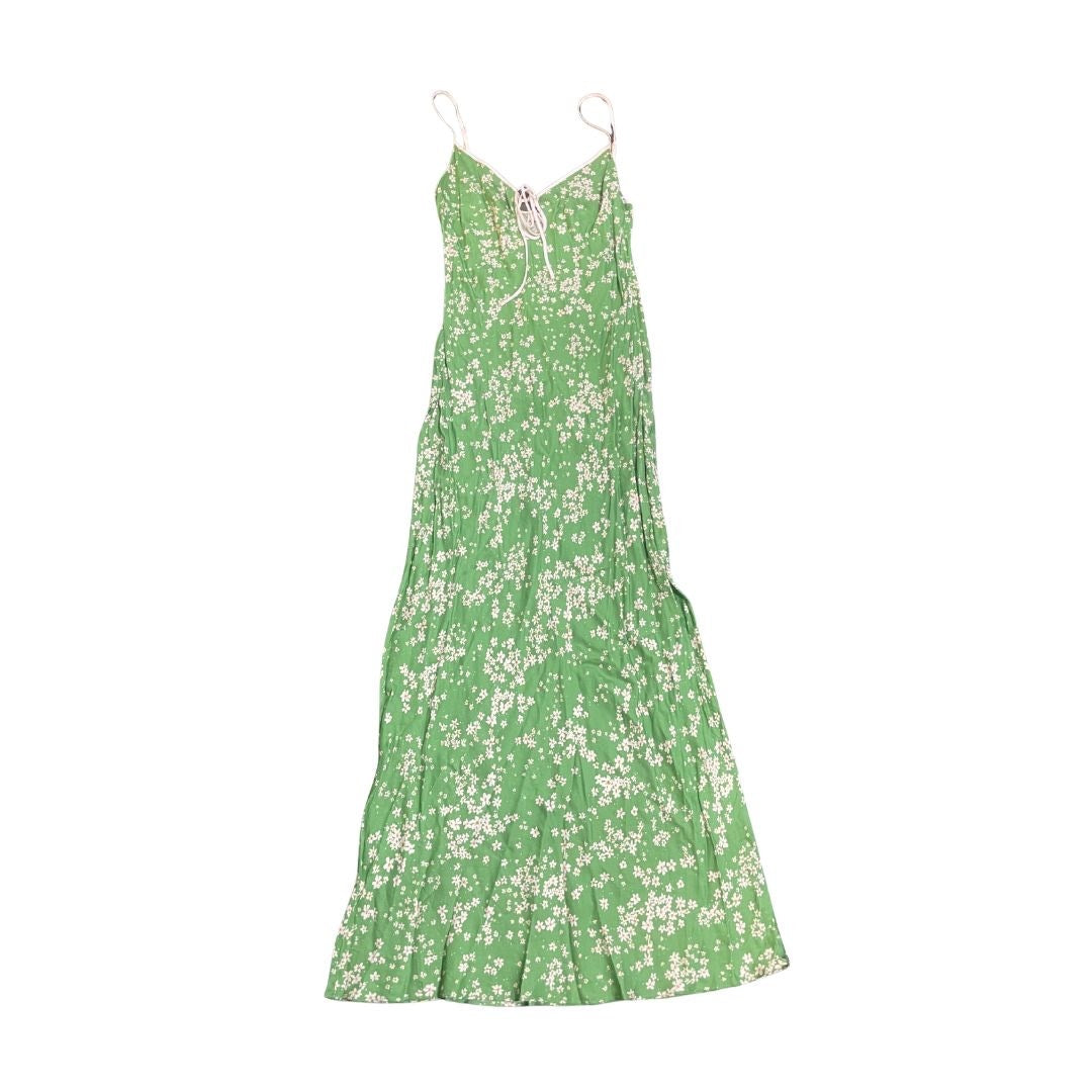 Rumored Daytona Green Ditsy Floral Maxi Dress Size Small Spaghetti Strap Summer