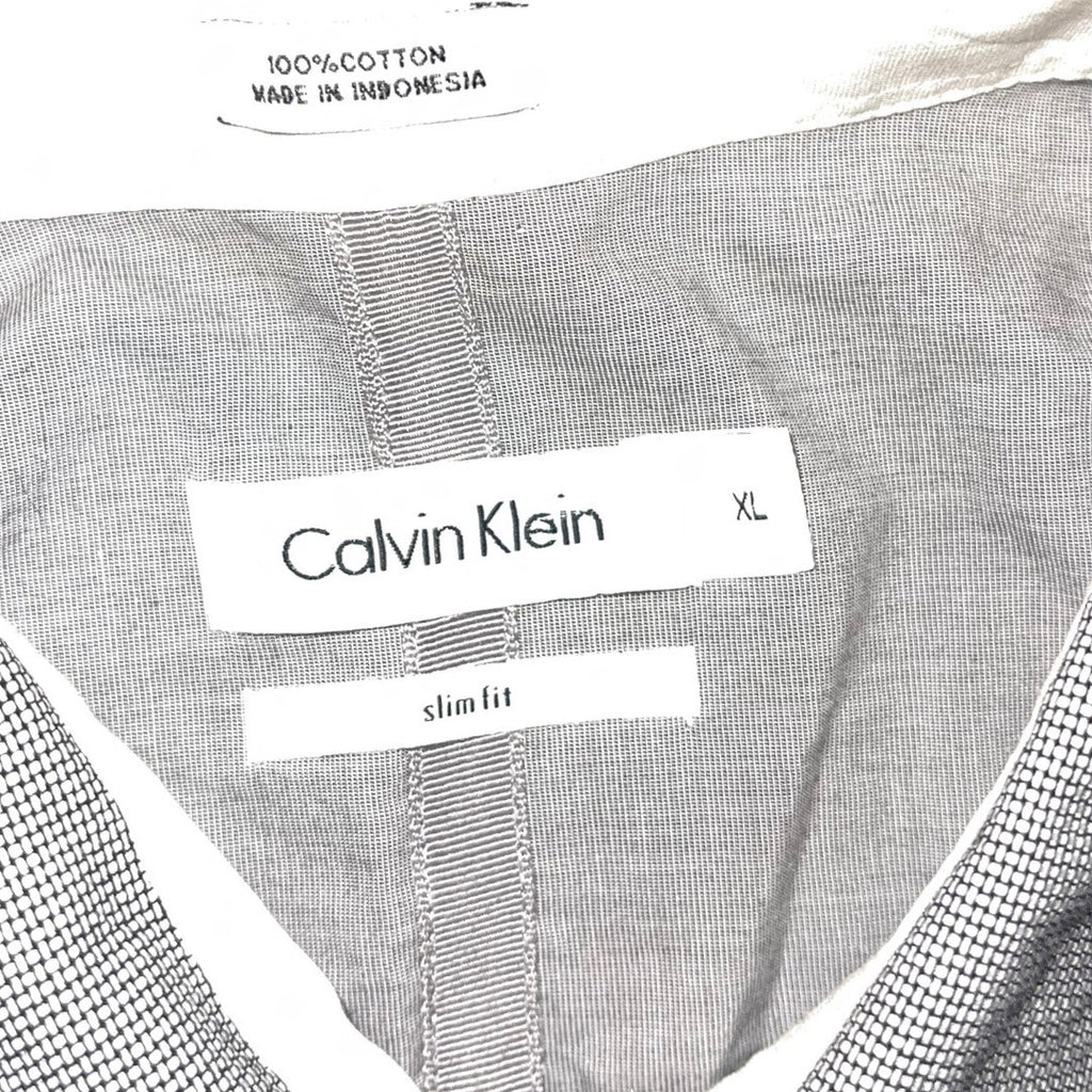 Bundle Two Calvin Klein Button Down Short Sleeve shirt XL Gray Casual Office