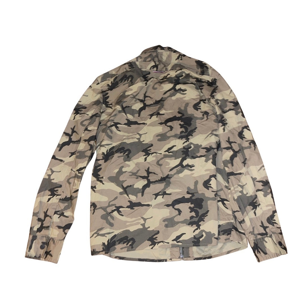 Tommy Hilfiger Camouflage Print Shirt Jacket Size Large Utility Military Camo