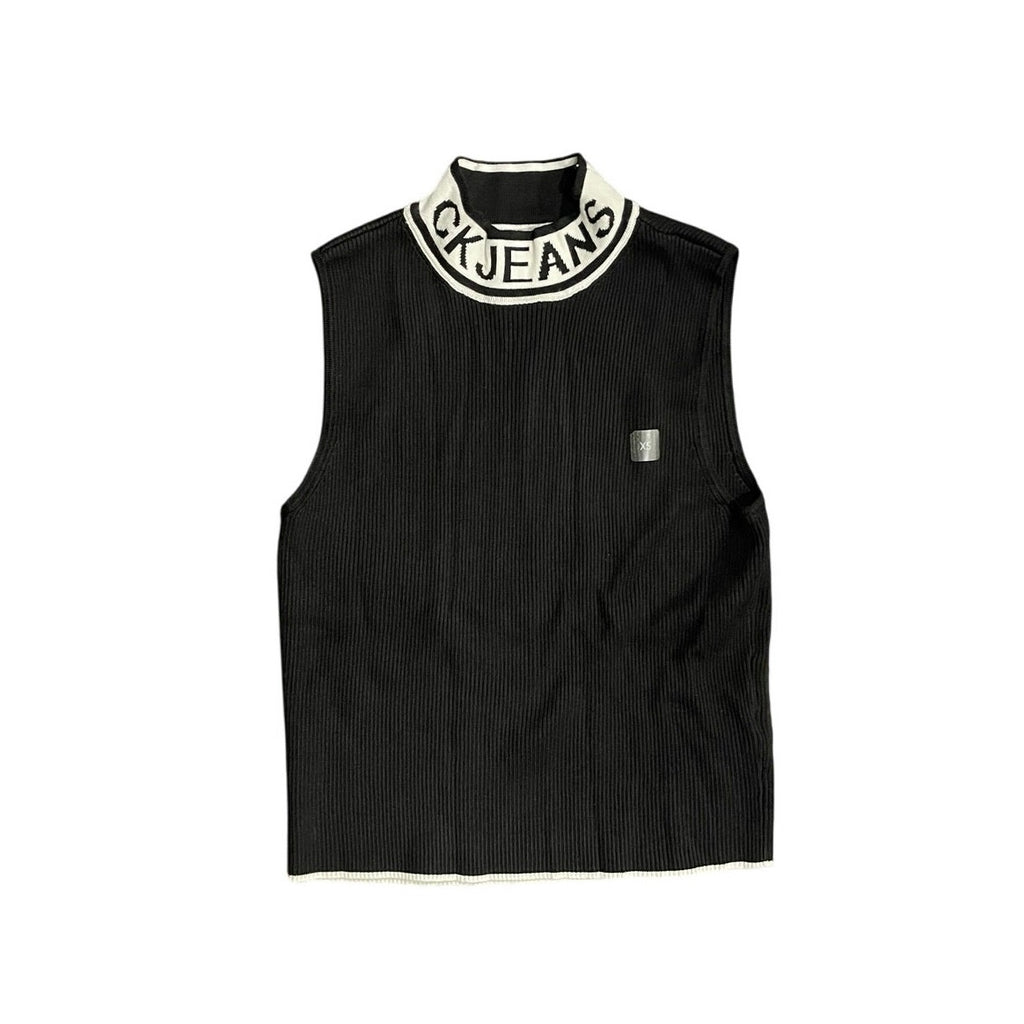 Calvin Klein Rib Sleeveless Tank Top Turtleneck NWT Size XS