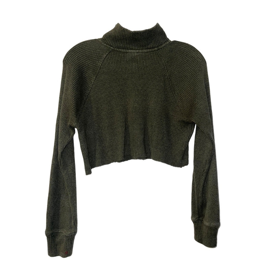 Who What Wear Cropped Hampton Rib Knit Sweater Size Medium 1/4 zip mock neck