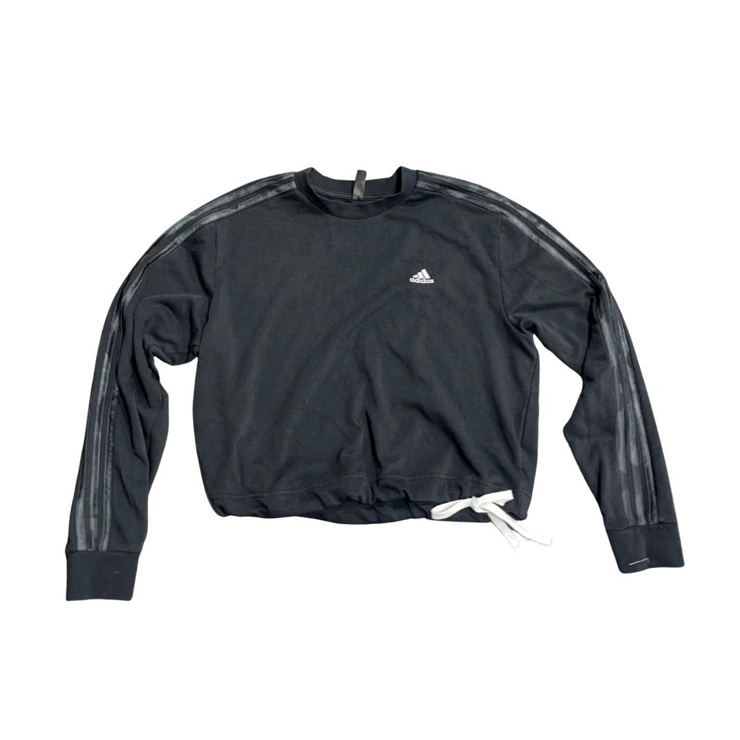Adidas Crewneck Sweatshirt Black Three Stripes Medium Sports Athletic-leisure