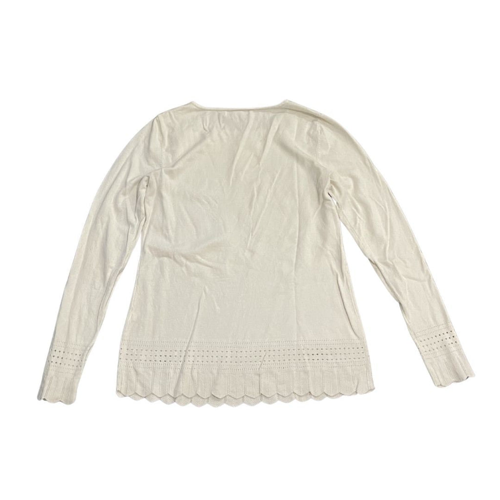 41 Hawthorn Crew Neck Pull Over Cream Sweater Eyelid Hem SZ Medium Casual Preppy