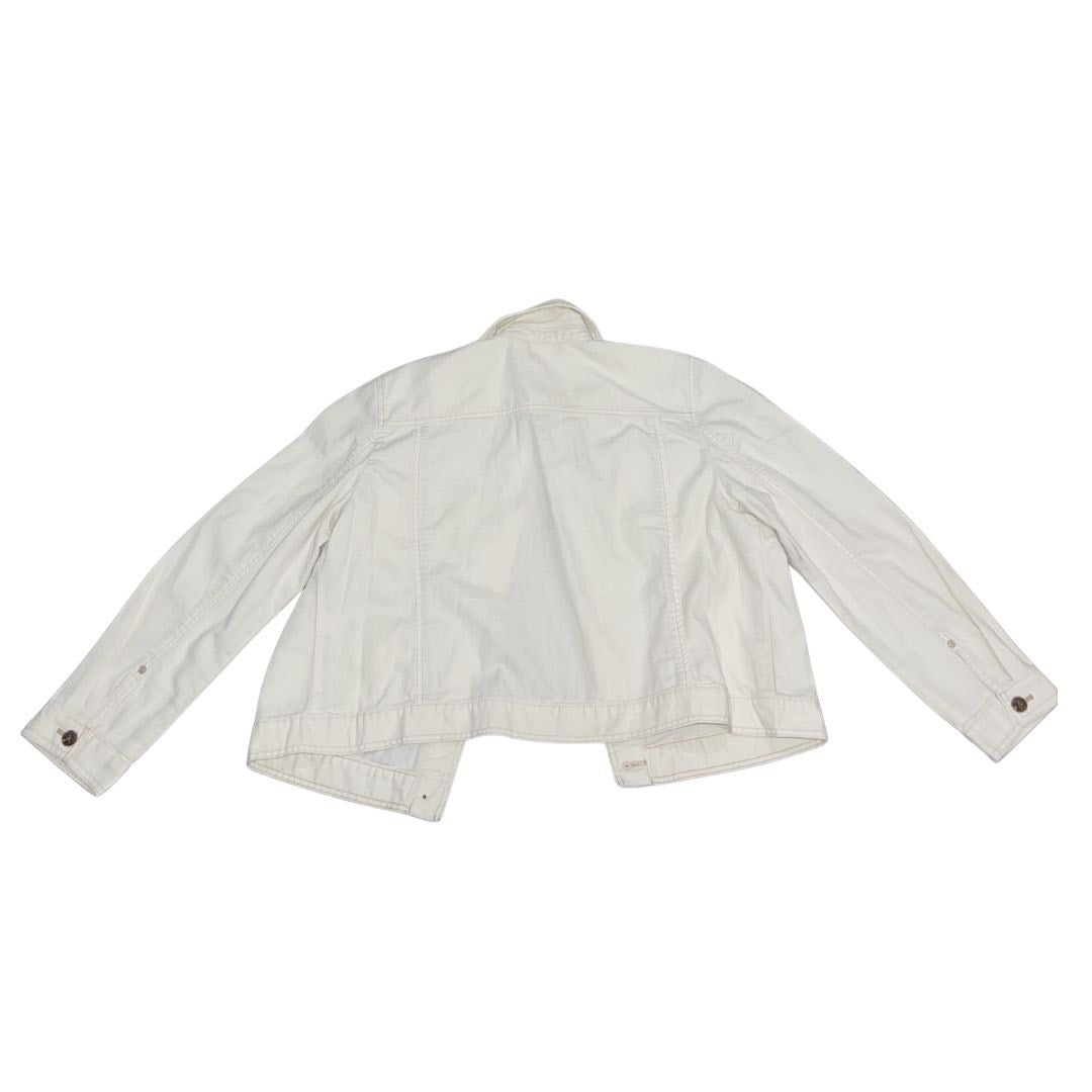 Talbots Studio Chore Button Jacket Ivory Size XL NWT 100% Cotton Casual Chic