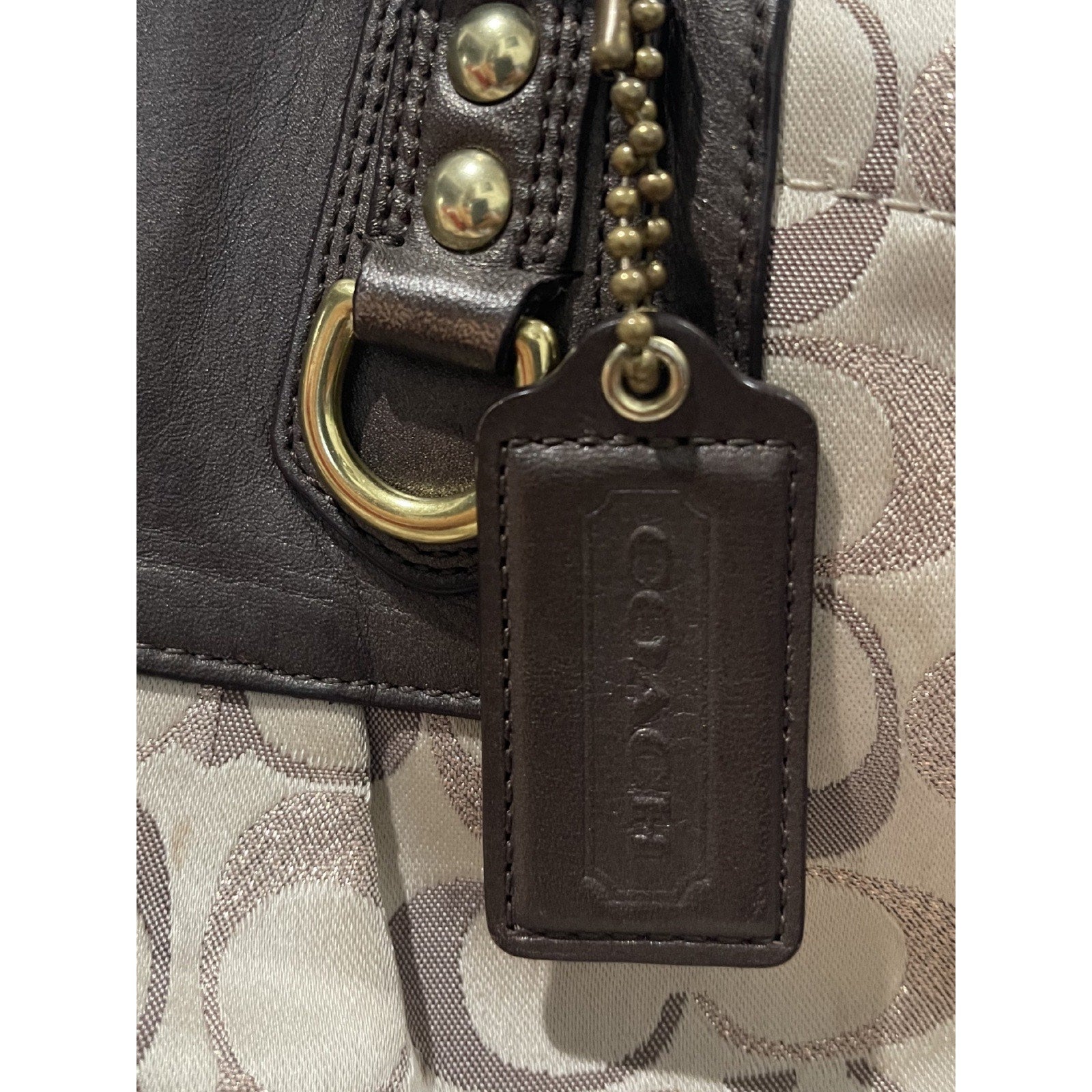 Coach Ashley Signature C Monogram Sateen Carryall Satchel Handbag Y2K F15510