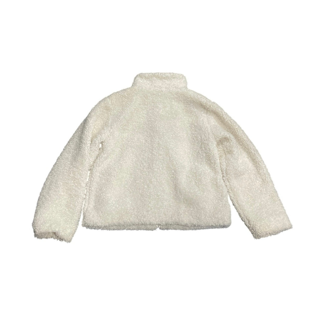 Rachel Zoe Cream Sherpa Fleece Zip Up Jacket SZ M Plush Faux Outerewear Cozy