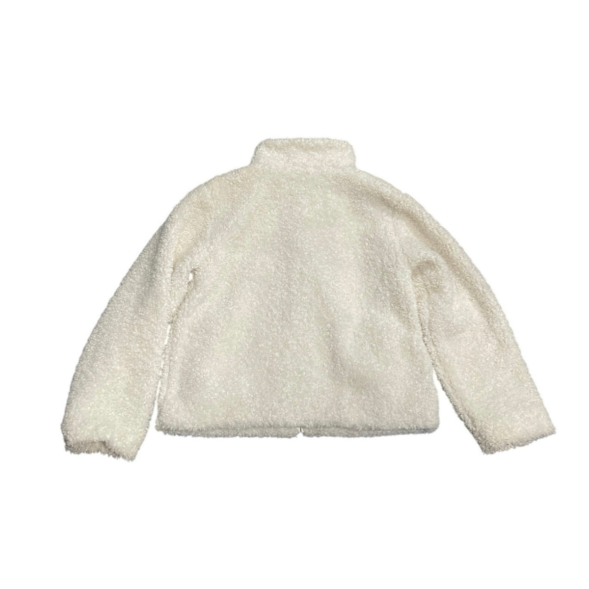 Rachel Zoe Cream Sherpa Fleece Zip Up Jacket SZ M Plush Faux Outerewear Cozy