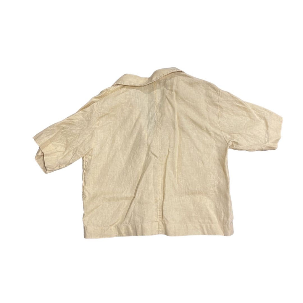 Madewell Boxy Fit 100% Linen Resort Crop Shirt Size Small Vacation Summer Casual