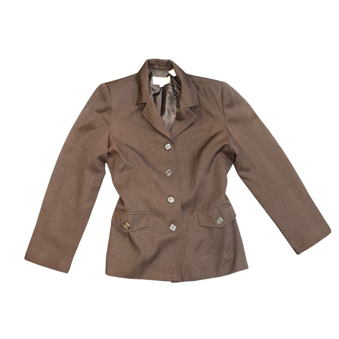 First Issue Liz Claiborne Company Vintage Brown Tie Waist Blazer SZ 12P Career