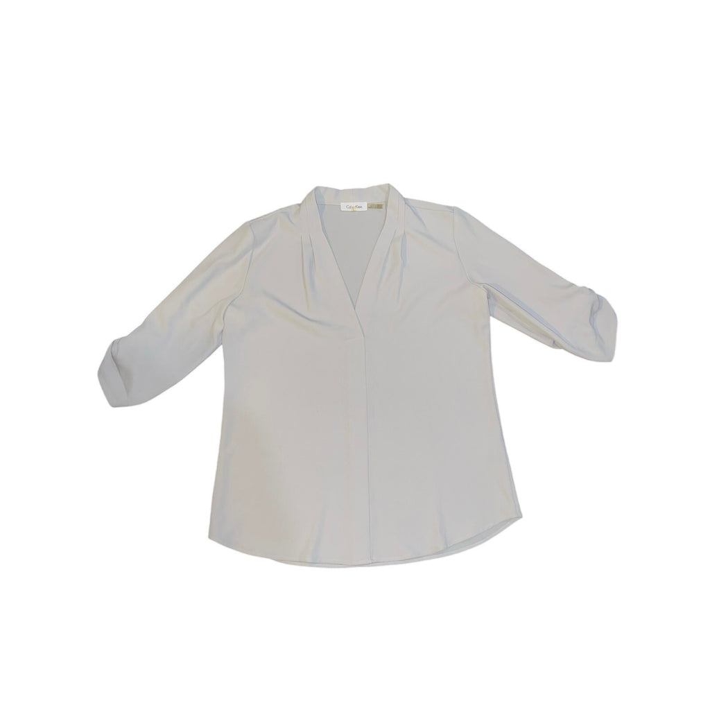 Calvin Klein Blouse V-Neck 1/4 sleeves Size M