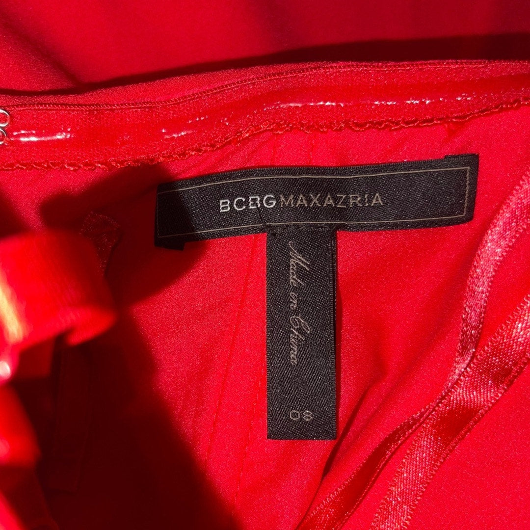 BCBGMAXAZRIA Red Berry Kate Mini Dress Convertible strapless Size 8 cocktail wedding