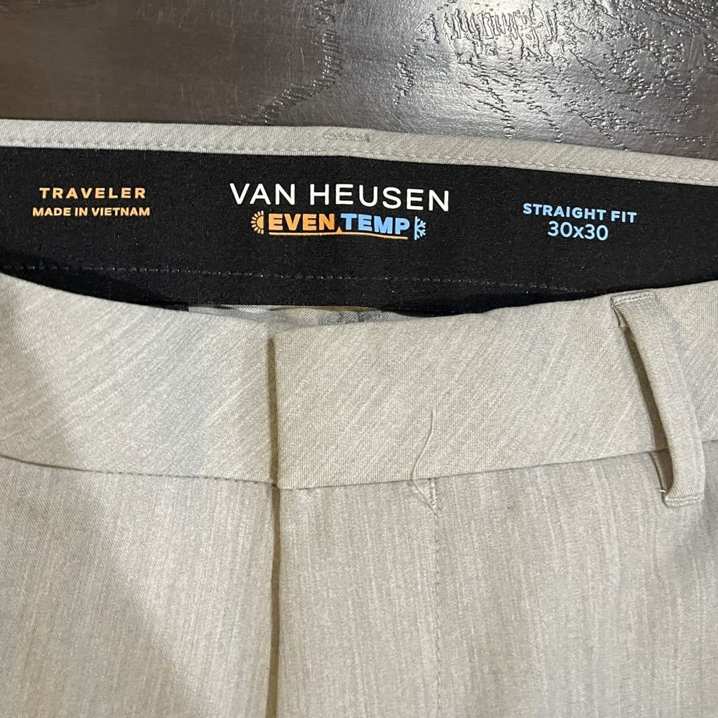 Van Heusen Traveler Even Temp Straight Fit Dress Trousers Pants SZ 30X30 Golf