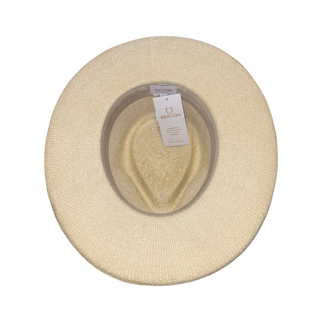 Brixton Victoria Straw Fedora Hat Natural Oat Milk Adjustable Size Large NWT
