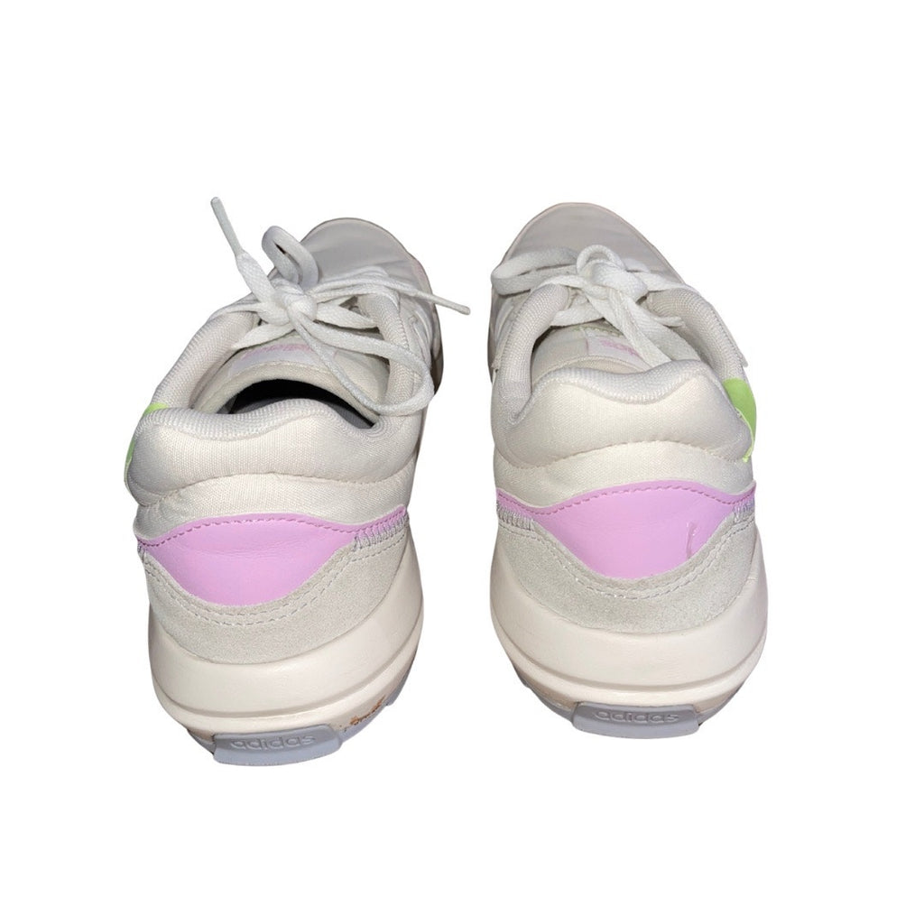 Adidas Women Retrorun Size 8 White Running Shoes Athletic Sneakers Comfort