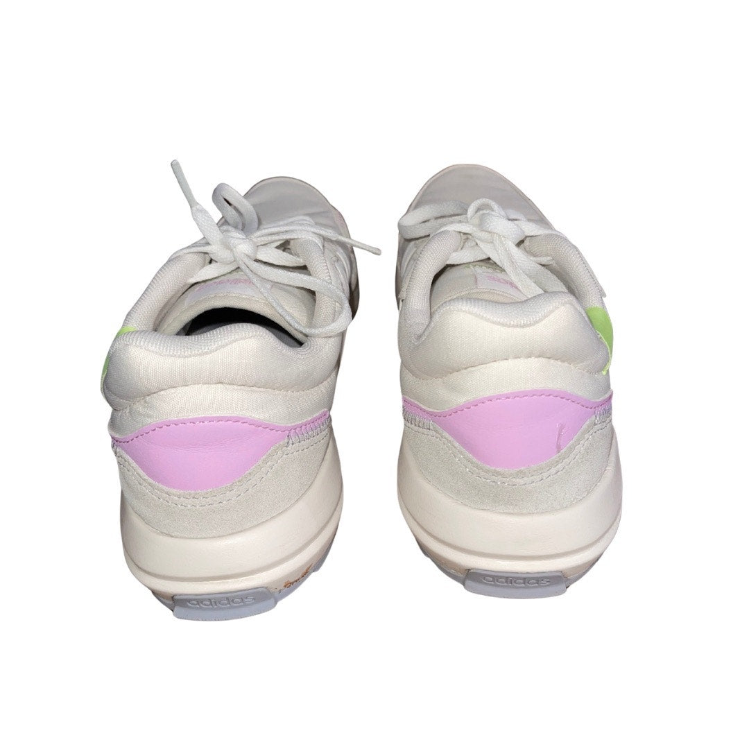 Adidas Women Retrorun Size 8 White Running Shoes Athletic Sneakers Comfort
