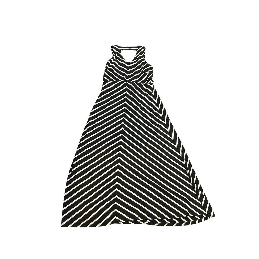 Talbots Chevron Stripe Maxi Sleeveless Jersey Knit Dress SZ M Coastal Nautical