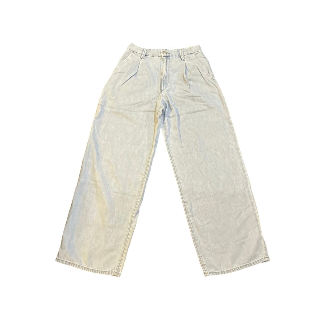 Uniqlo Drapey Denim Pleated Relaxed Wide Leg Denim Pants SZ 5 Streetwear Y2K