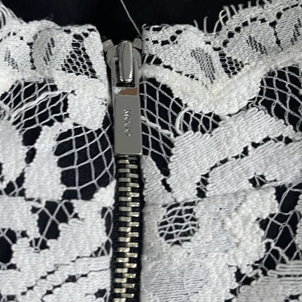 Mojo.S.Phine Lace Bodice High Collar Long Sleeve Dress SZ Medium Evening Wedding