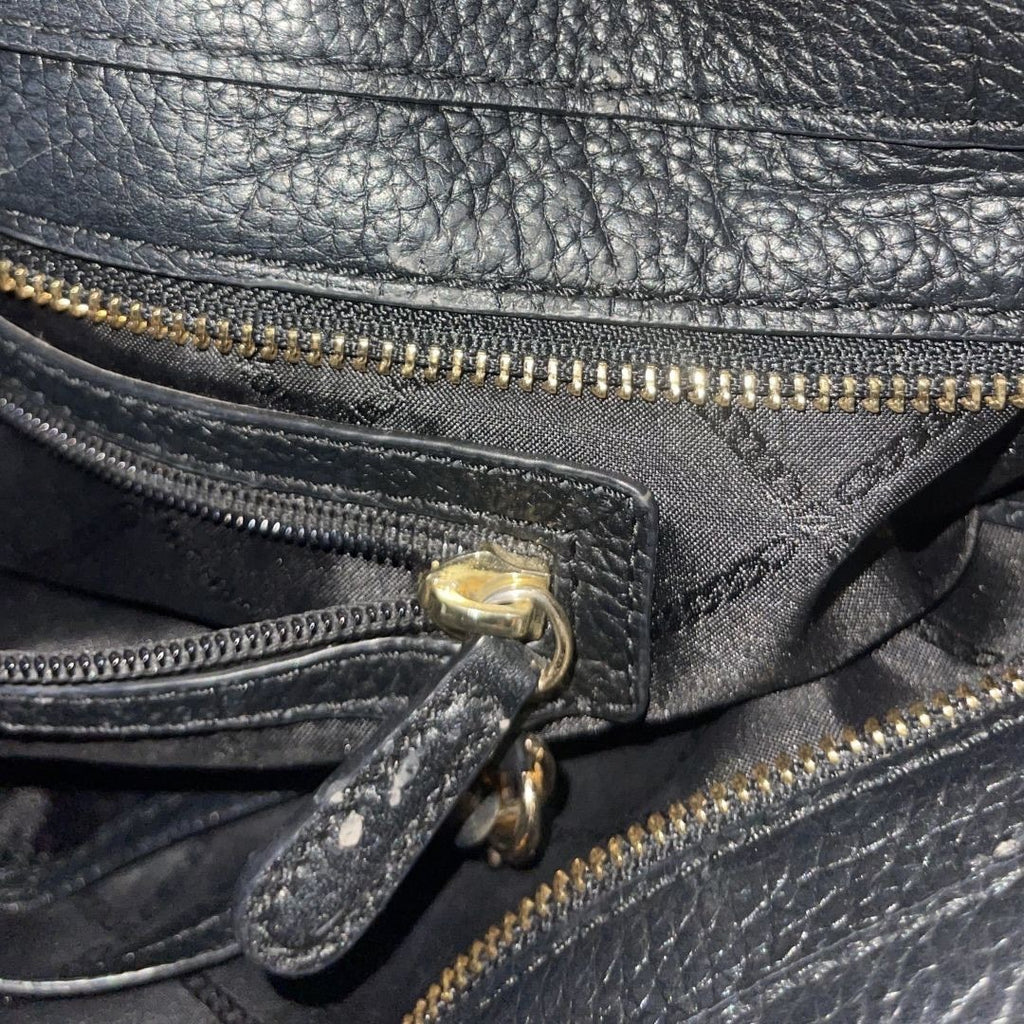 Michael Kors Aria Large Tote Black Pebbled Leather Bag Minimalist Classic