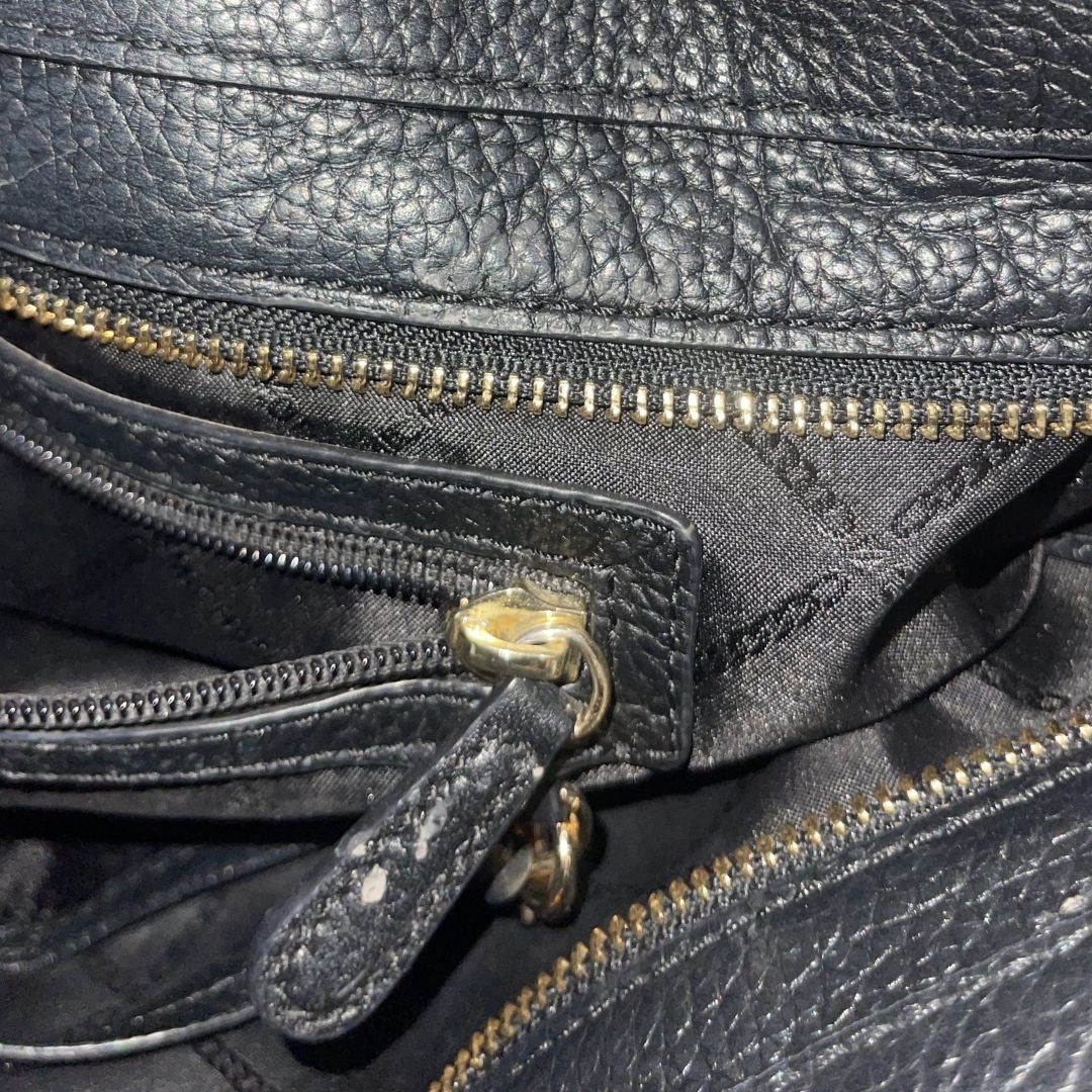 Michael Kors Aria Large Tote Black Pebbled Leather Bag Minimalist Classic