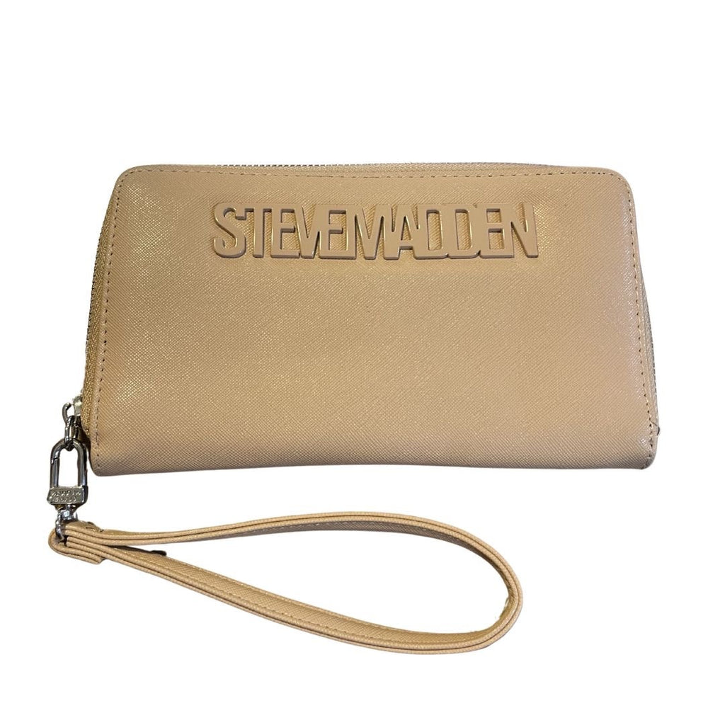 Steve Madden Zip Around Wristlet Wallet Card Holder Faux Leather Minimalist Y2K