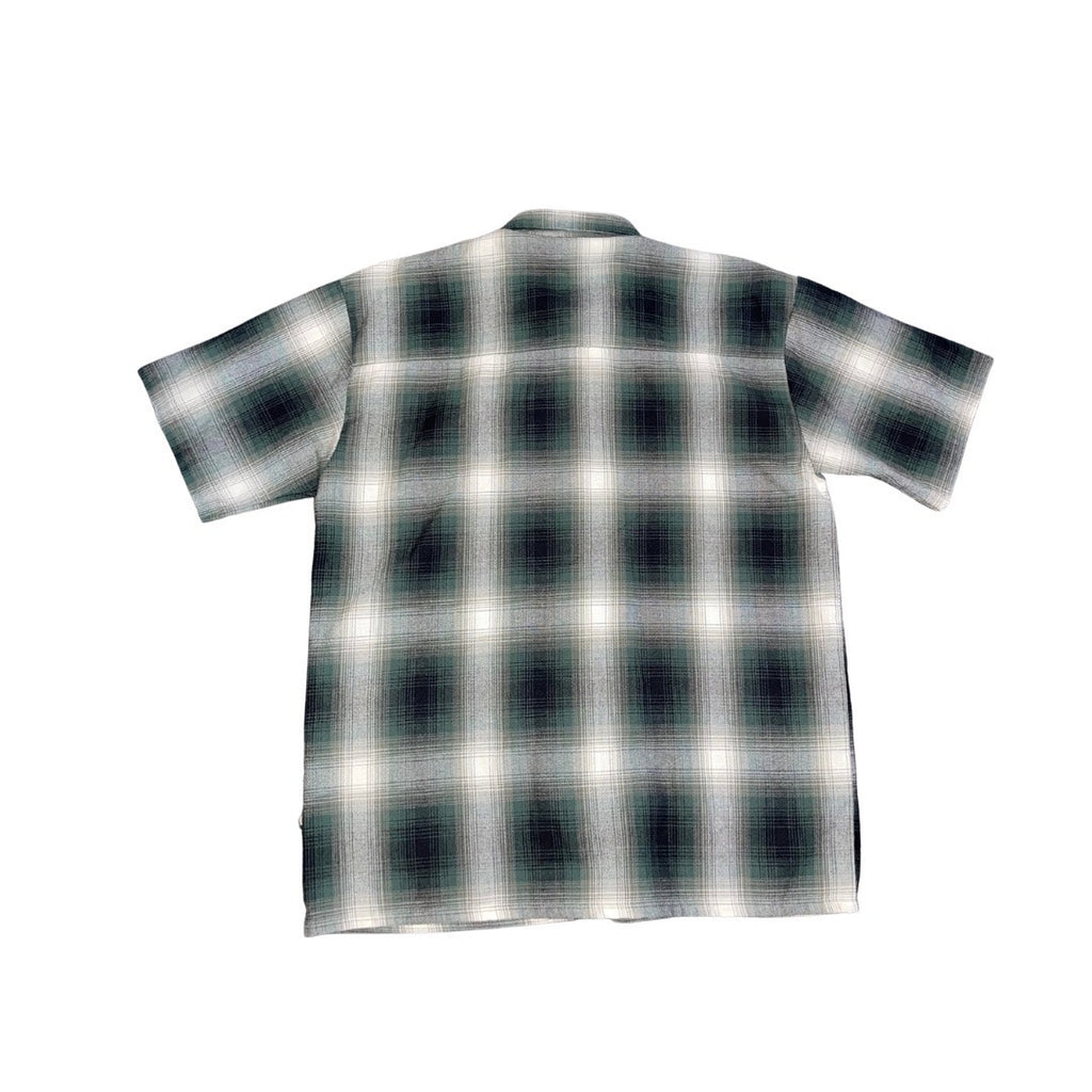 Lowrider Short Sleeve Black Plaid Button Up Size Medium Chicano Cholo Old School