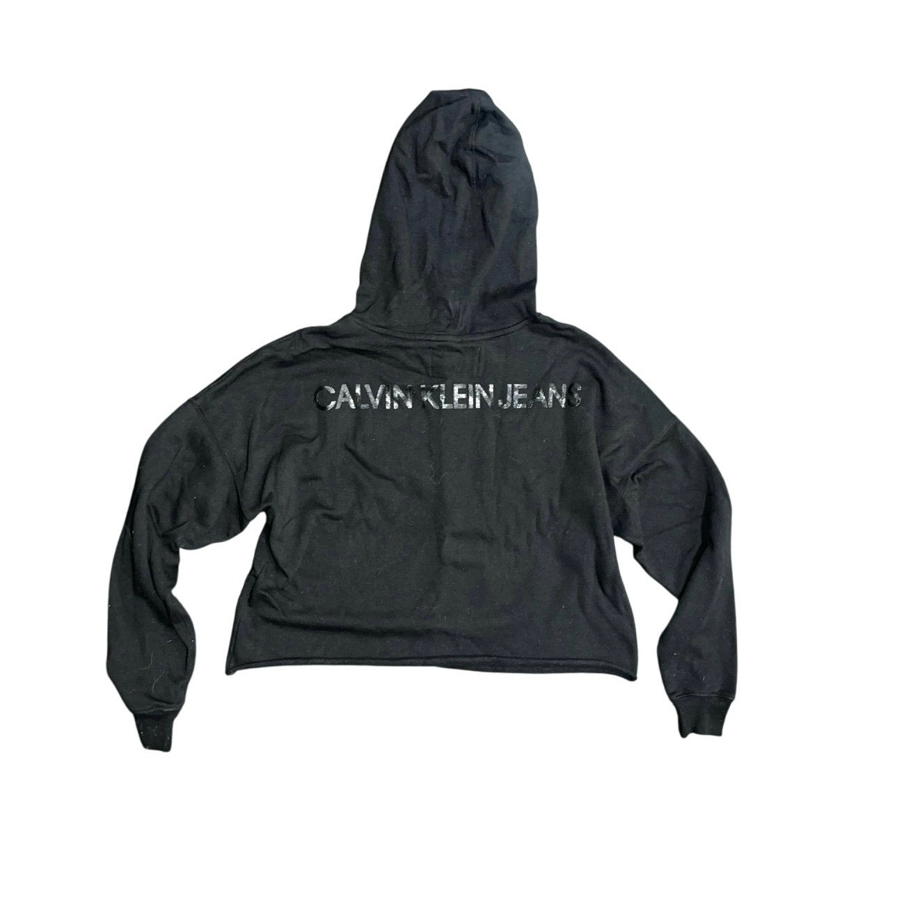 Calvin Klein Jeans CK Black Cropped Hooded Sweater Size XS