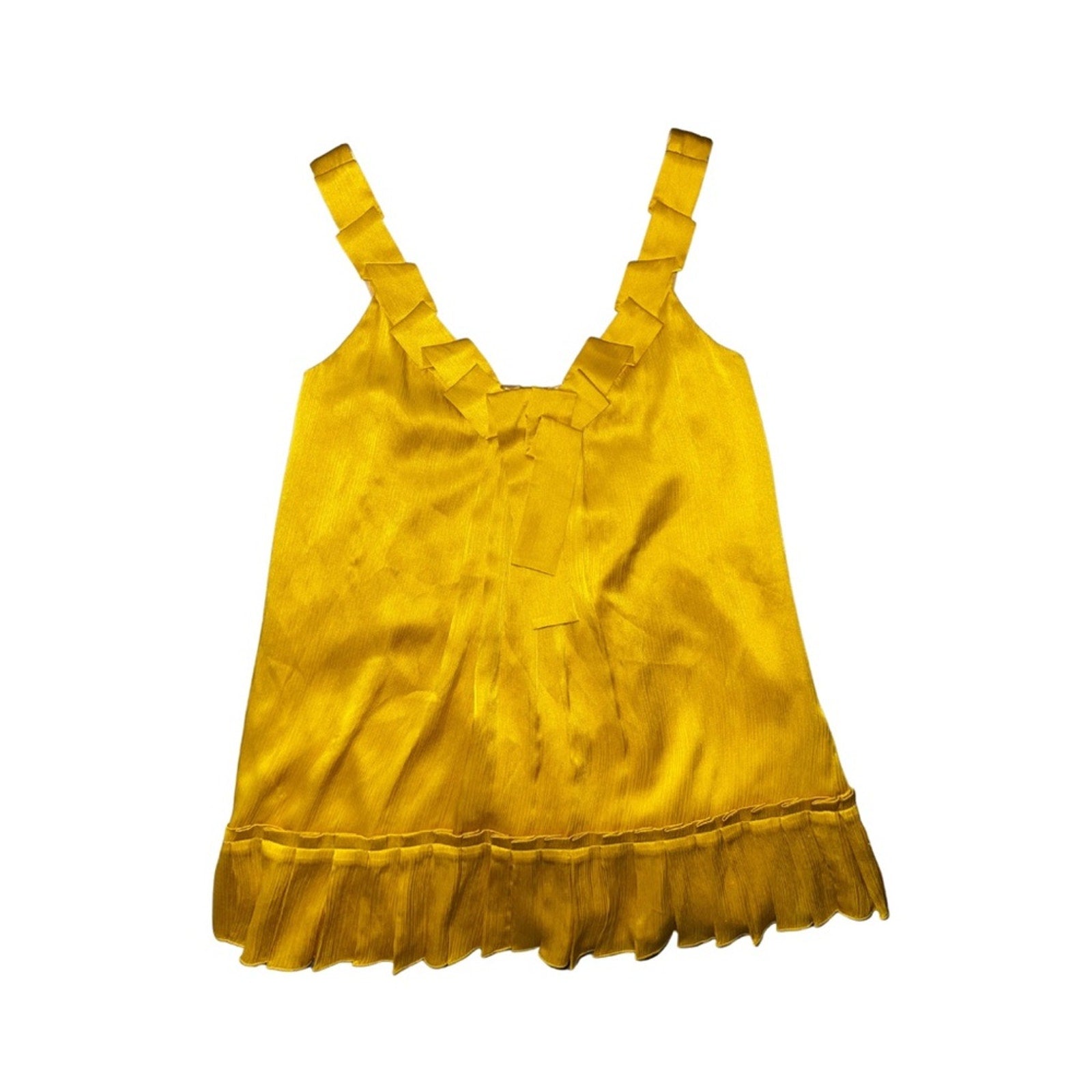 JAX Silk Babydoll Slip Dress Mustard Yellow