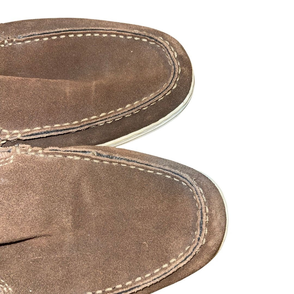 Perry Ellis Sailor Suede Leather Boat Shoes SZ 9 Nautical Loafers Casual Slip On