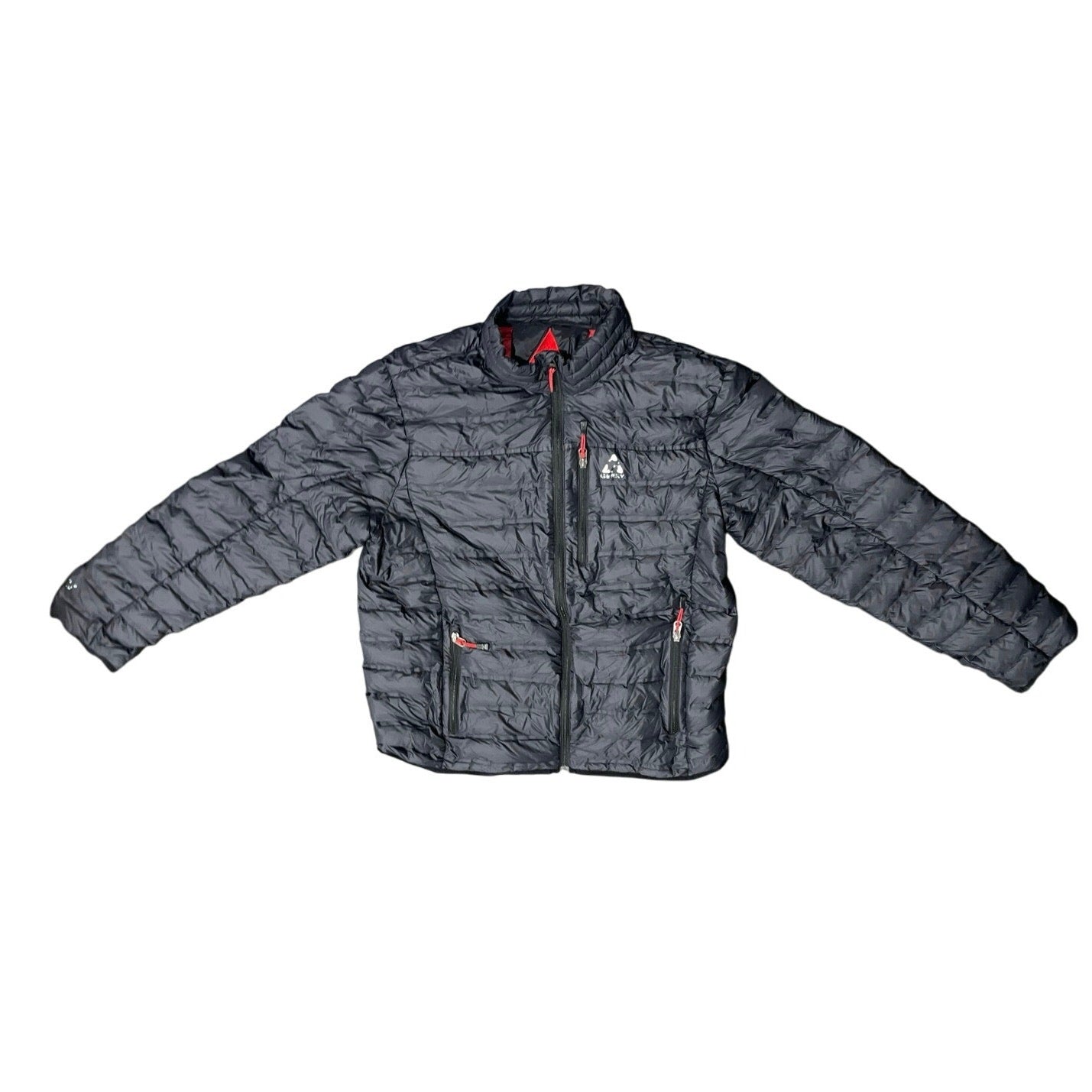Gerry Black Full Zip Puffer Down Lightweight Nylon Jacket Size Large Winter