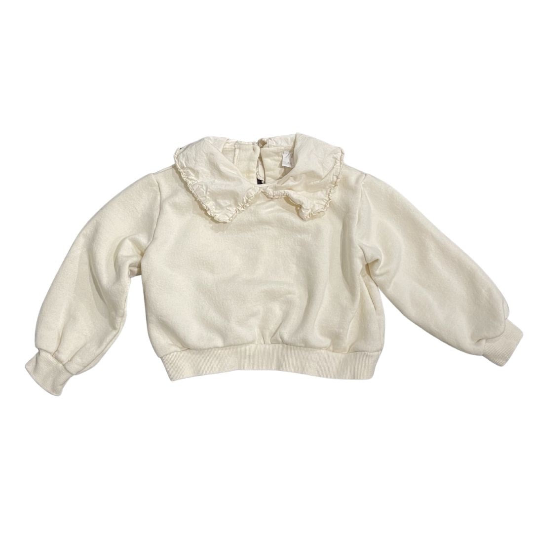 Zara Kids Toddler Sweatshirt Scallop Lace Collar Top Size 3 Kidscore