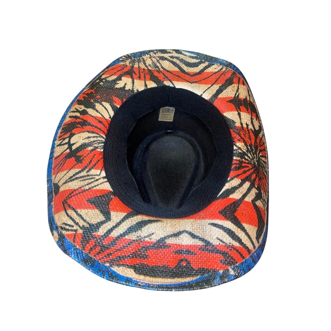 USA Cowboy Hat Patriotic Unisex Cowgirl Western 100% Grass