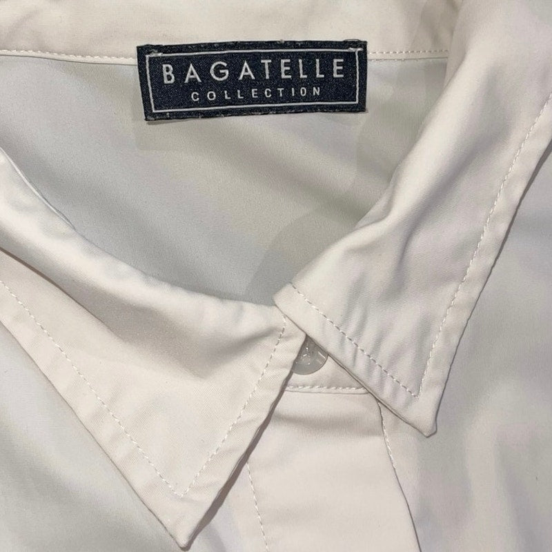 Bagatelle Collections Women's Long Sleeve White Button Up Collared Blouse