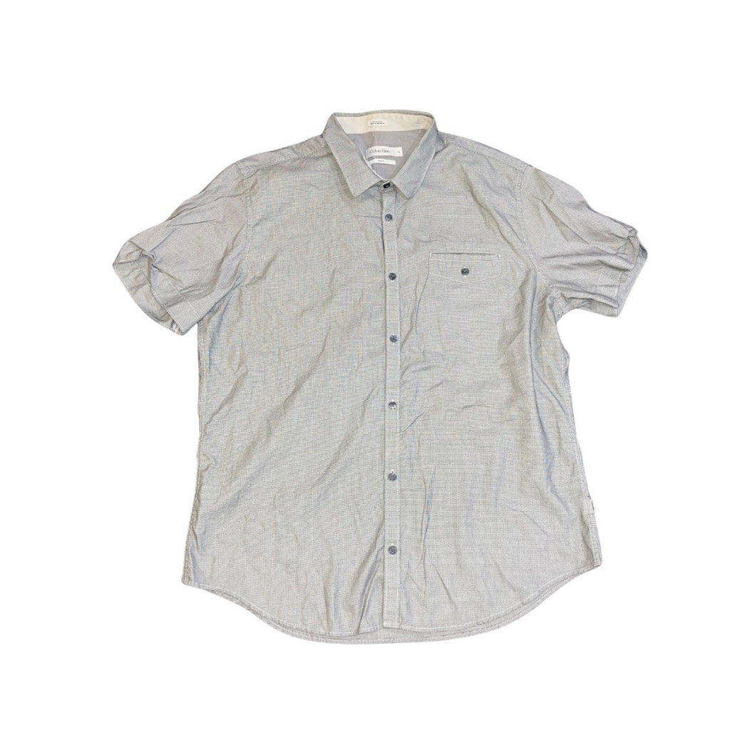 Bundle Two Calvin Klein Button Down Short Sleeve shirt XL Gray Casual Office