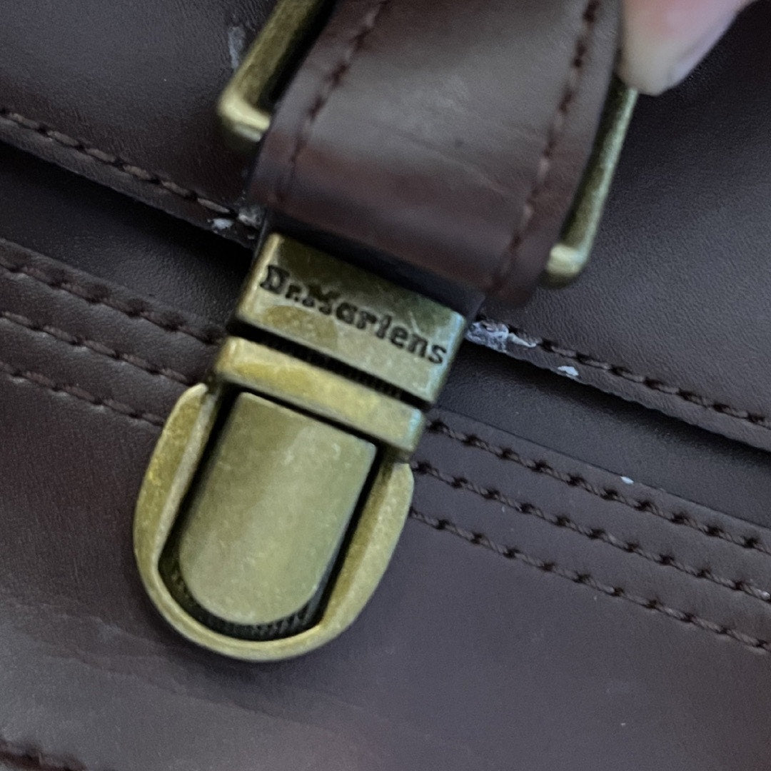 Dr. Martens Airwair Norfolk Flap Vegan Reporter Brown Vertical Crossbody Bag