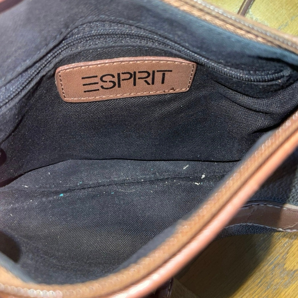 Vintage 1980's 1990's Esprit Crossbody Purse Bag Brown/Black