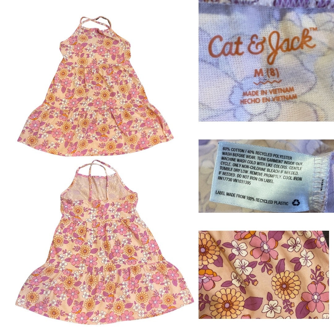 Cat & Jack Floral Print Tank Dress Girls Size M(8) Spring Summer Kidscore