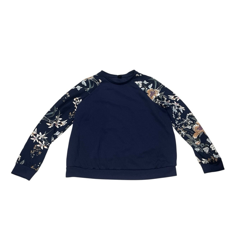 Shein Floral Crewneck Top Size Large Botanical Boho Romantic Garden Artsy