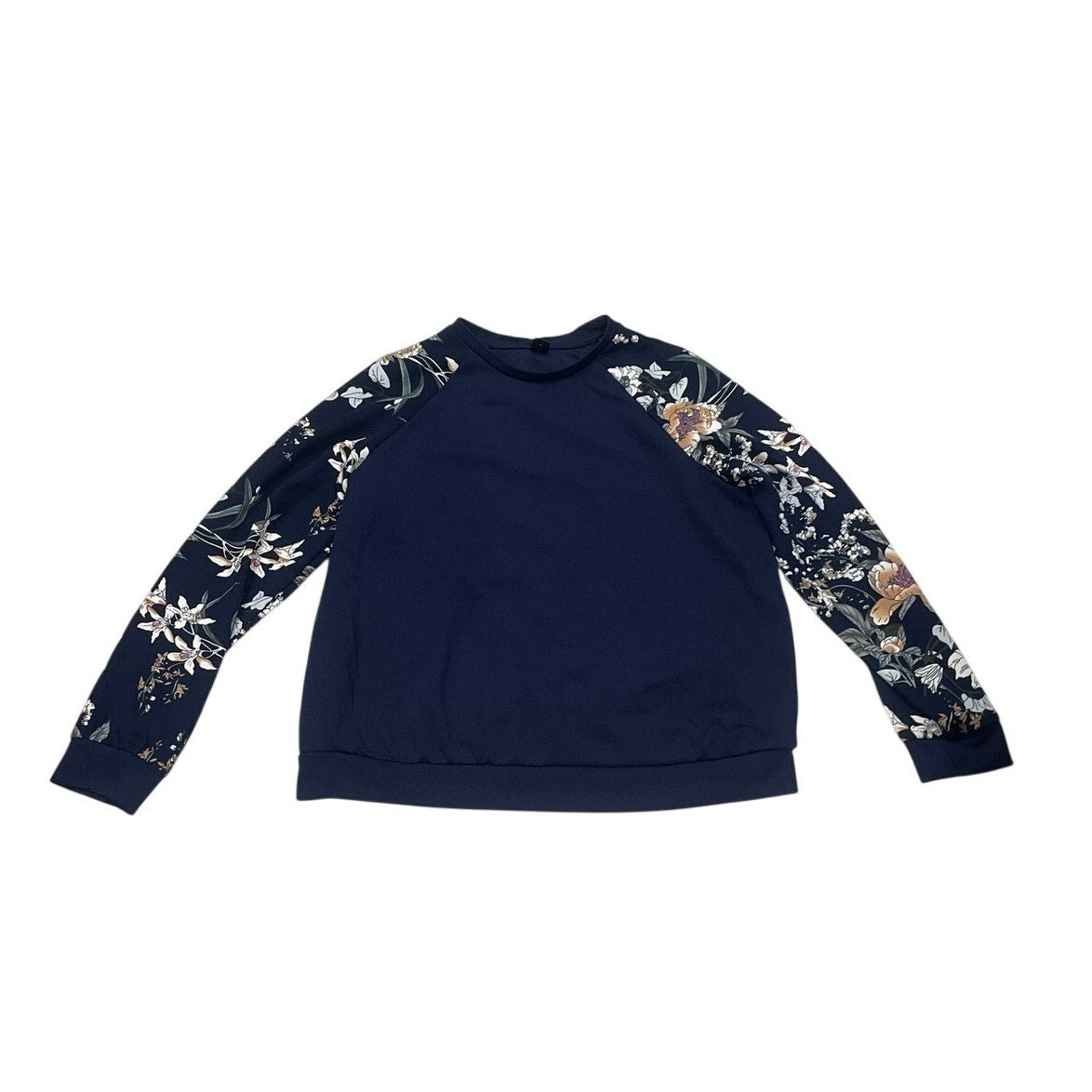 Shein Floral Crewneck Top Size Large Botanical Boho Romantic Garden Artsy