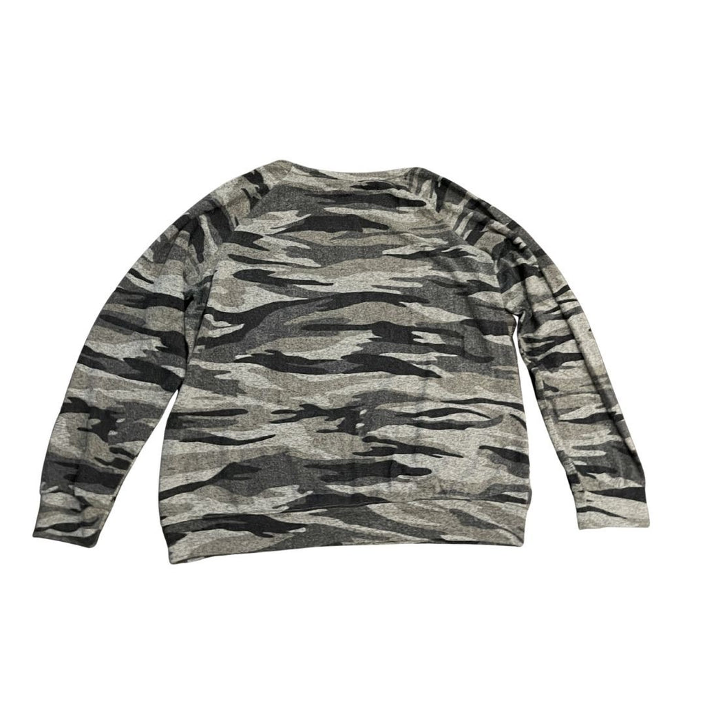 Buffalo David Bitton Gray Camouflage Crewneck Sweater Size XL Casual Streetwear